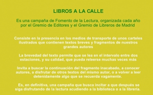 Cartel explicativo de la campaña Libros a la calle